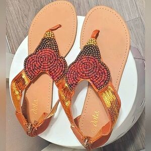 Dots Women's Beaded Sandals  Size 7 🌴